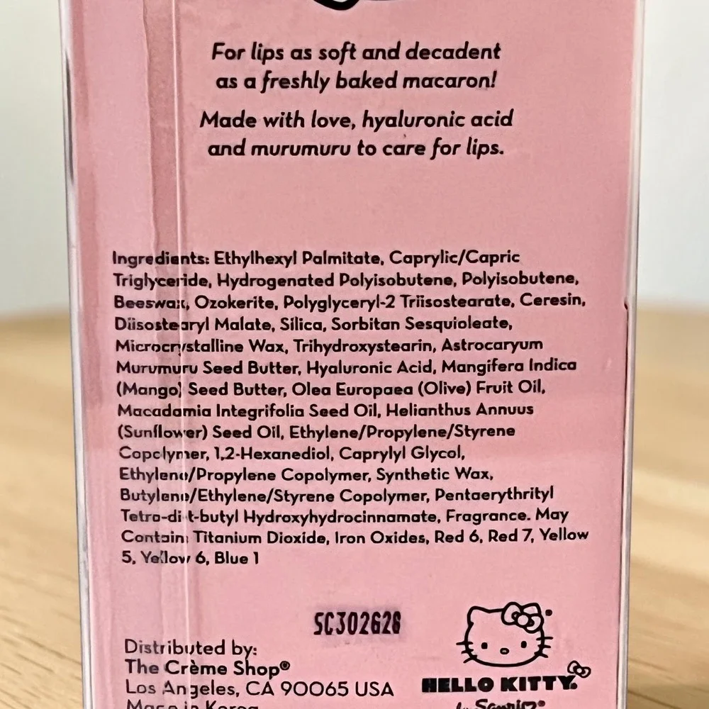 The Crème Shop Hello Kitty Macaron Lip Balm Marshmallow Fluff Limited Edition